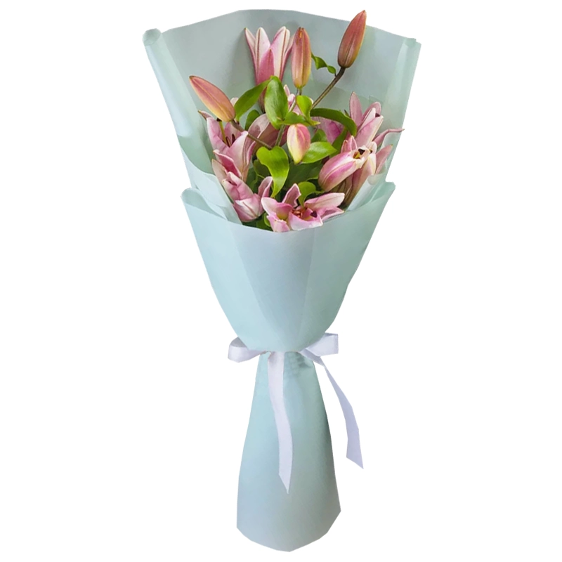 Букет из 3 розовых лилий